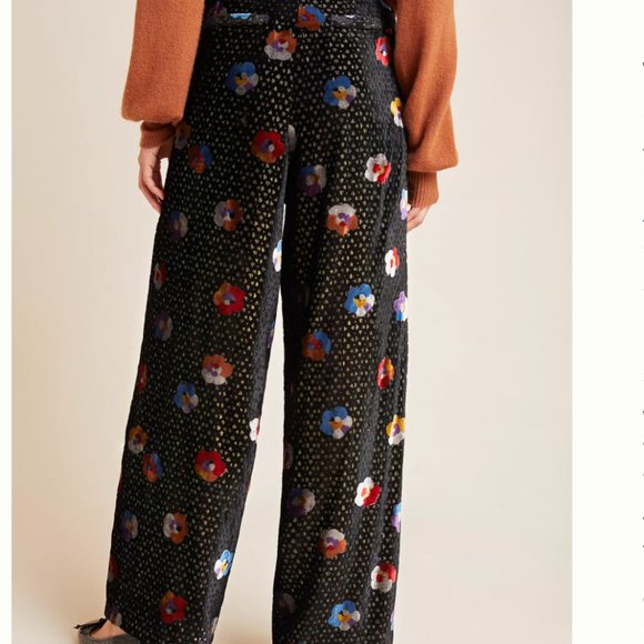 NWT anthropologie pasquette velvet wide-leg pants - Picture 2 of 14